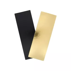 Semelles Or et Noir gateau rectangles bords droits 10x19cm